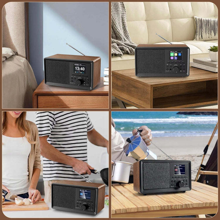 Retro radijas „Blaupunkt DR10CR“ DAB+/FM, Bluetooth, įkraunamas, medinis