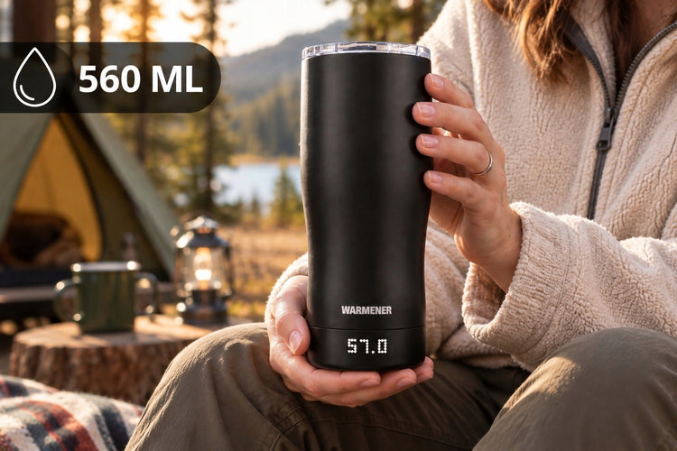 Išmanusis šildomas termo puodelis „Warmener“ 560 ml, USB