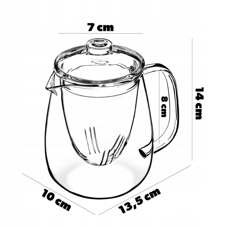 Stiklinis arbatinukas su sieteliu „Kadax“, 600 ml