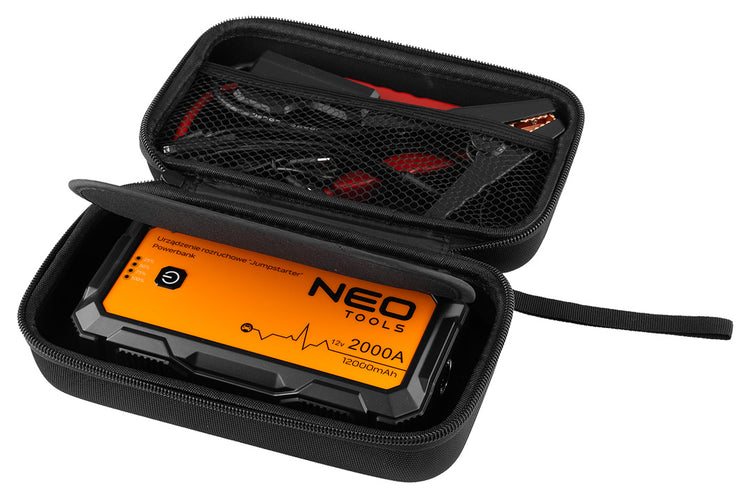 Automobilio užvedimo įrenginys su išorine baterija „Neo Tools 11-619“, 12000 mAh, 12 V, su LED