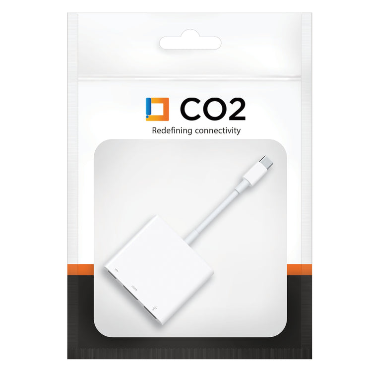 USB-C adapteris „Co2 CO2-0093“ 3 in 1: HDMI 4K, USB ir USB-C