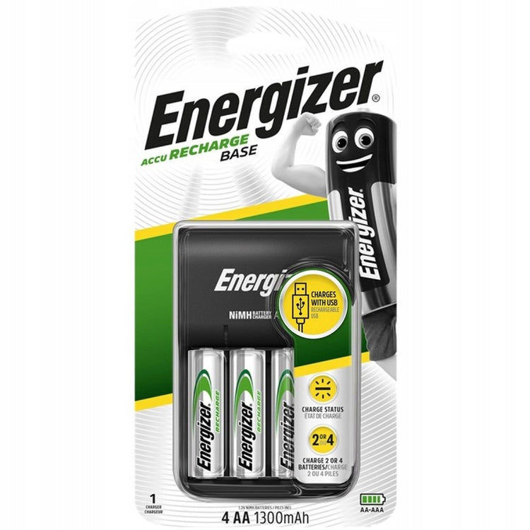 Elementų kroviklis „Energizer Base USB“ + 4 AA akumuliatoriai 1300 mAh