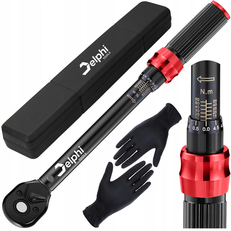 Dinamometrinis raktas „Delphi Tools“ 3/8" 10–60 Nm su kalibravimo sertifikatu