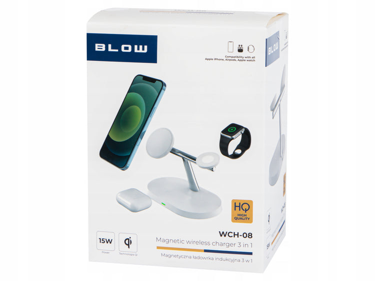 Belaidis indukcinis kroviklis 3 in 1 „Blow“ 15 W MagSafe, iPhone, Apple Watch, AirPods