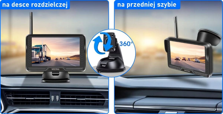 Belaidė galinio vaizdo kamera su 5" monitoriumi „Mistral AW5“