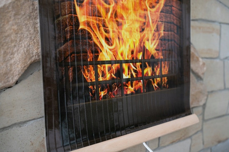 Sieninis infraraudonųjų spindulių šildytuvas-paveikslas „Trio“ su termoreguliatoriumi, židinio motyvas, 430 W – nuotrauka 4