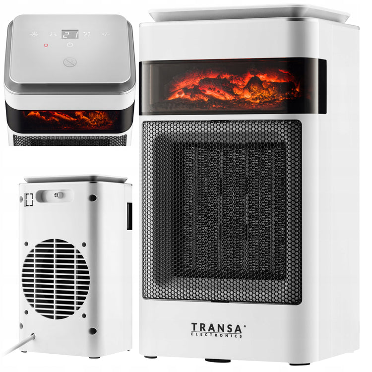 Keraminis termoventiliatorius su liepsnos efektu „Transa CeramioFlame“, LCD, 1500 W