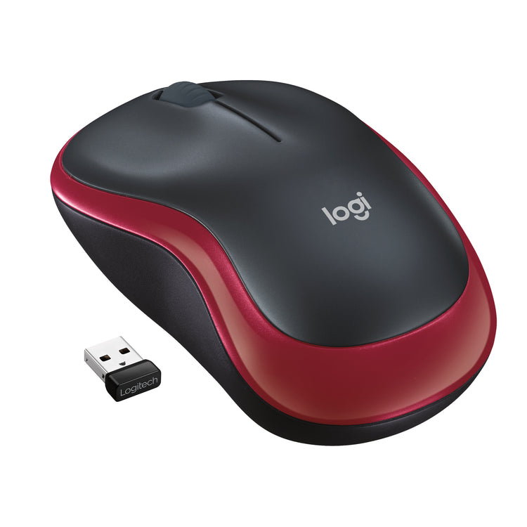 Belaidė pelė „Logitech M185“, 1000 DPI, 2,4 GHz, raudona