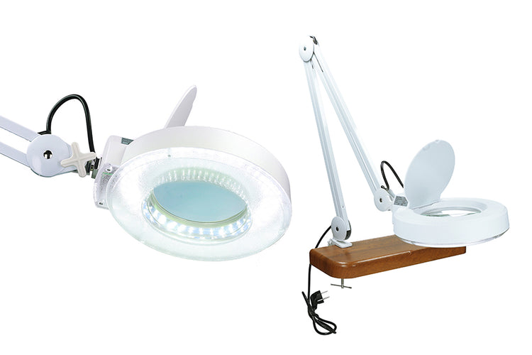 Pastatoma kosmetinė LED lempa su didinamuoju stiklu „Ultramedic“, 8 dioptrijų, 24 W