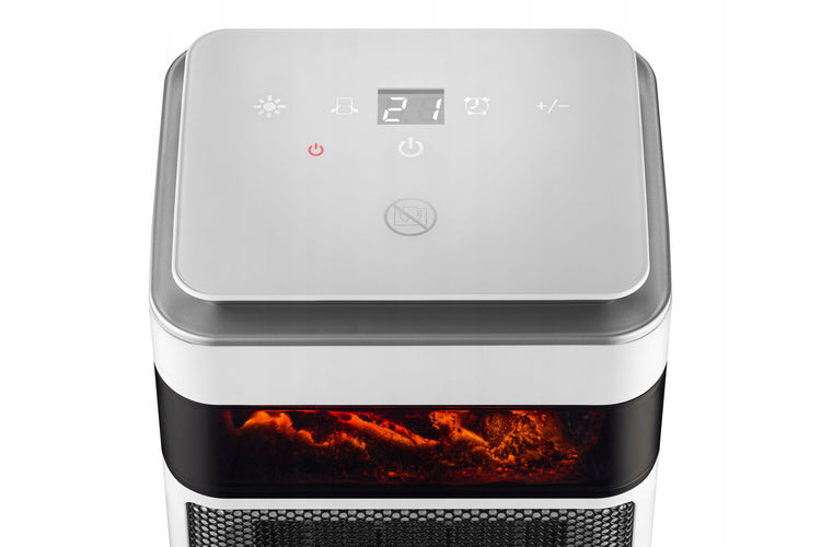 Keraminis termoventiliatorius su liepsnos efektu „Transa CeramioFlame“, LCD, 1500 W