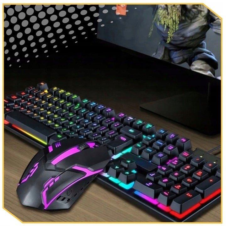 Žaidimų rinkinys „Lewer“: mechaninė klaviatūra, pelė ir ausinės, RGB