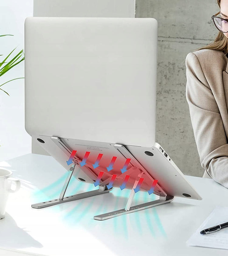 Reguliuojamas aliuminis nešiojamojo kompiuterio stovas „Novaza Tech“, 11–17,3“