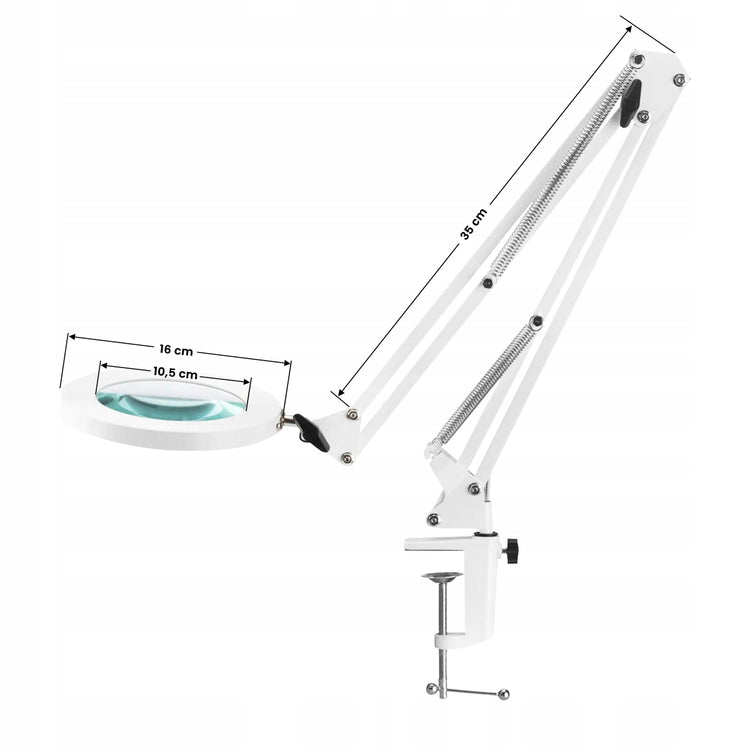 Stalinė LED lempa su didinamuoju stiklu „Glow 308“, USB, 8 W, balta