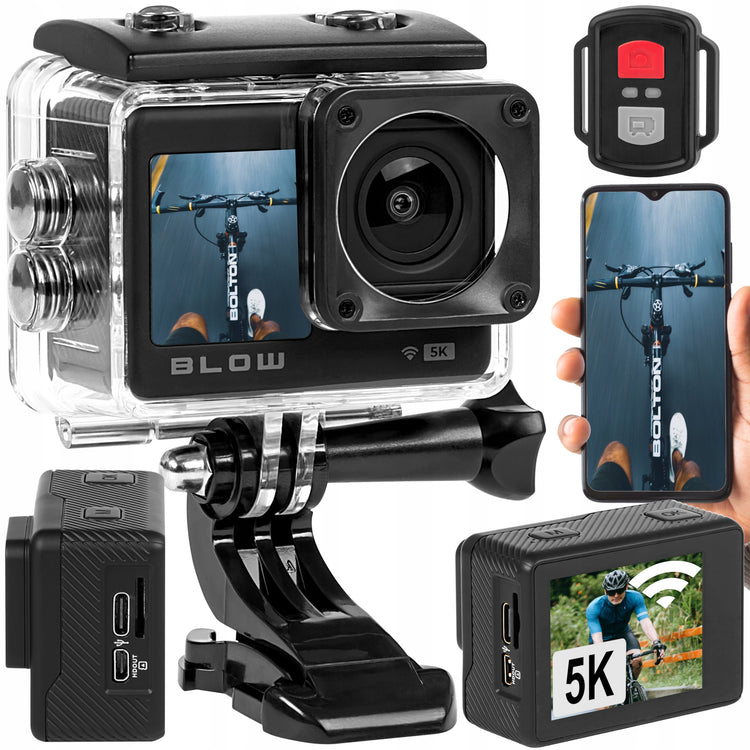 Veiksmo kamera „Blow Go Pro4U“ 5K/4K 60 fps su Wi-Fi, pultu ir priedais