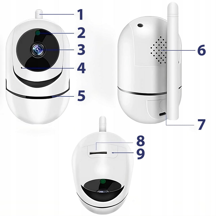 Wi-Fi elektroninė auklė – pasukama IP kamera „Retoo E936“, Full HD