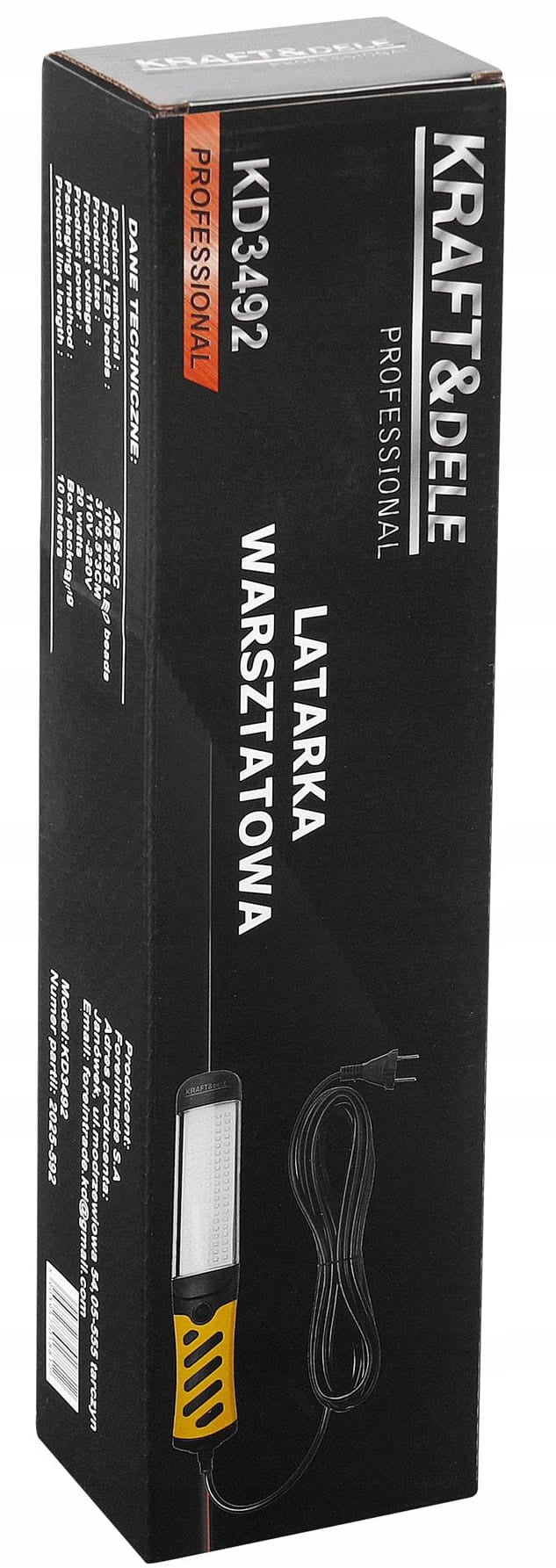LED dirbtuvių lempa su 10 m laidu „Kraft&Dele KD3492“, 20 W, 100 LED