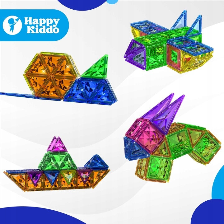 Magnetinis konstruktorius „Happy Kiddo“, 112 detalių – nuotrauka 6