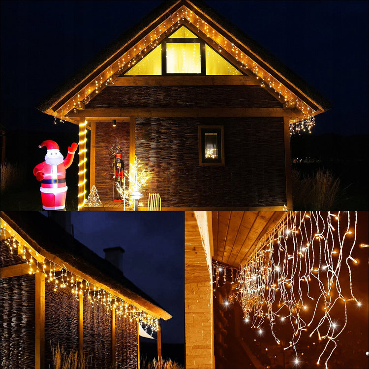 Lauko LED girlianda „Varvekliai“ „Springos“, 500 LED, 22,5 m, šilta balta su mirksėjimu