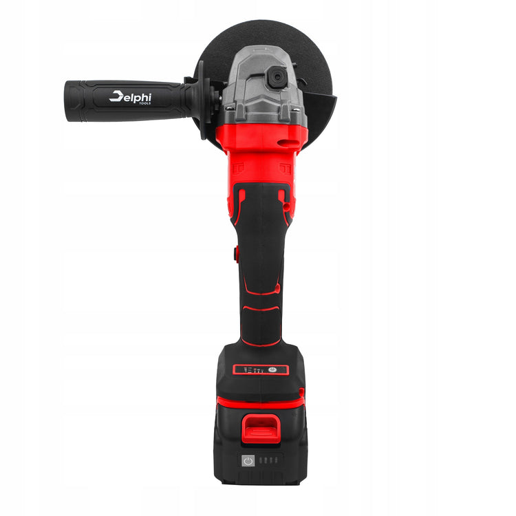 Akumuliatorinis kampinis šlifuoklis „Delphi Tools“, bešepetėlinis, 125 mm, 4 Ah – nuotrauka 2