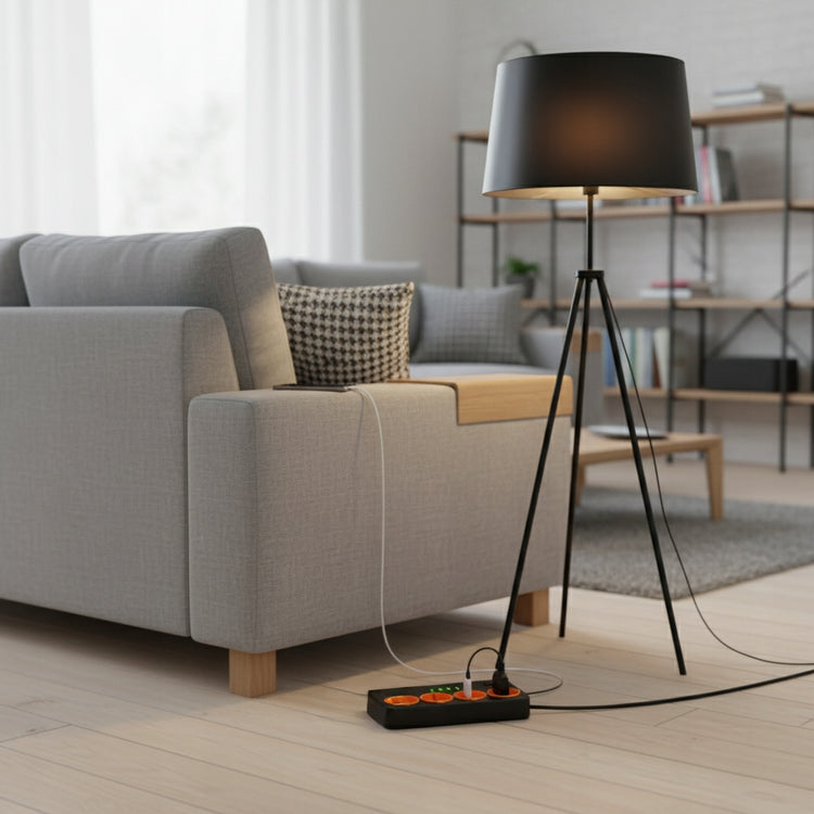 Ilgintuvas „Smartled“, 5 lizdai, USB, 3 m, juodas