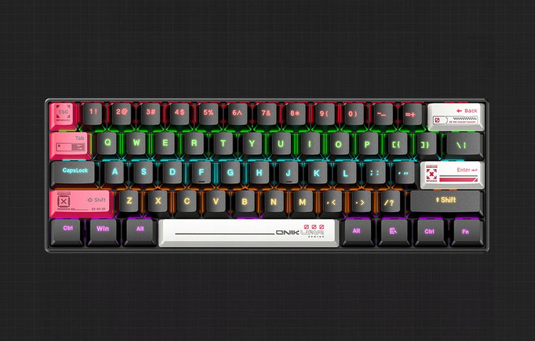 Mechaninė mini klaviatūra „Onikuma G55“, rudi jungikliai, RGB