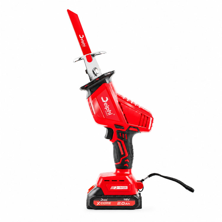 Akumuliatorinis tiesinis pjūklas „Delphi Tools D-Raze“, 18 V, 2 akumuliatoriai, 10 pjūklų