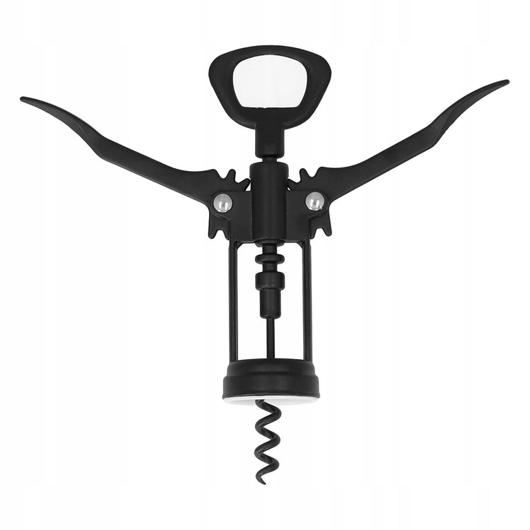 Juodas metalinis kamščiatraukis „Cadro“, 16 cm