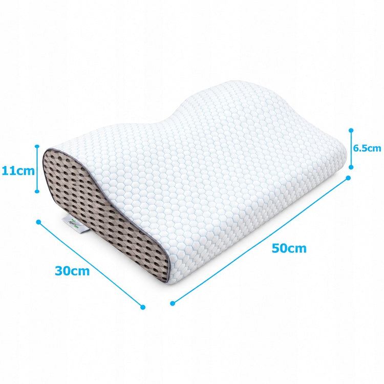 Ortopedinė profiliuota pagalvė miegoti ant šono ir pilvo, memory foam