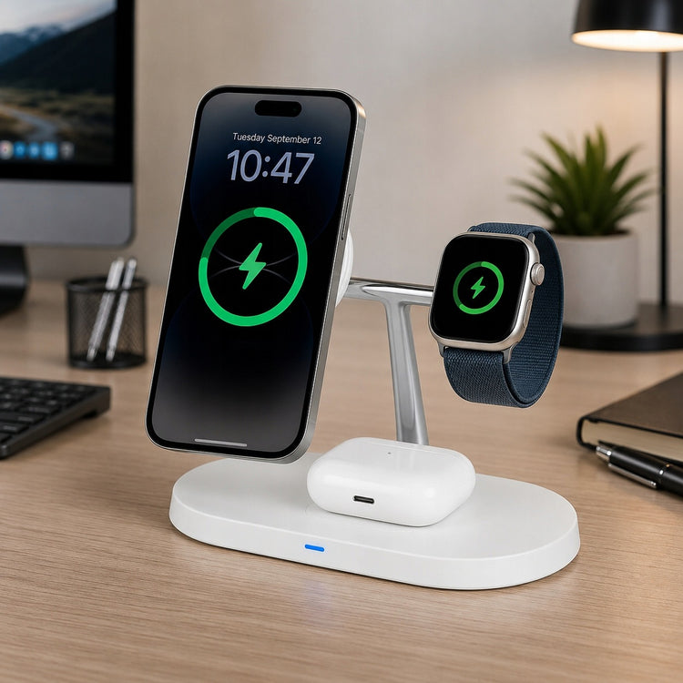 Belaidis indukcinis kroviklis 3 in 1 „Blow“ 15 W MagSafe, iPhone, Apple Watch, AirPods