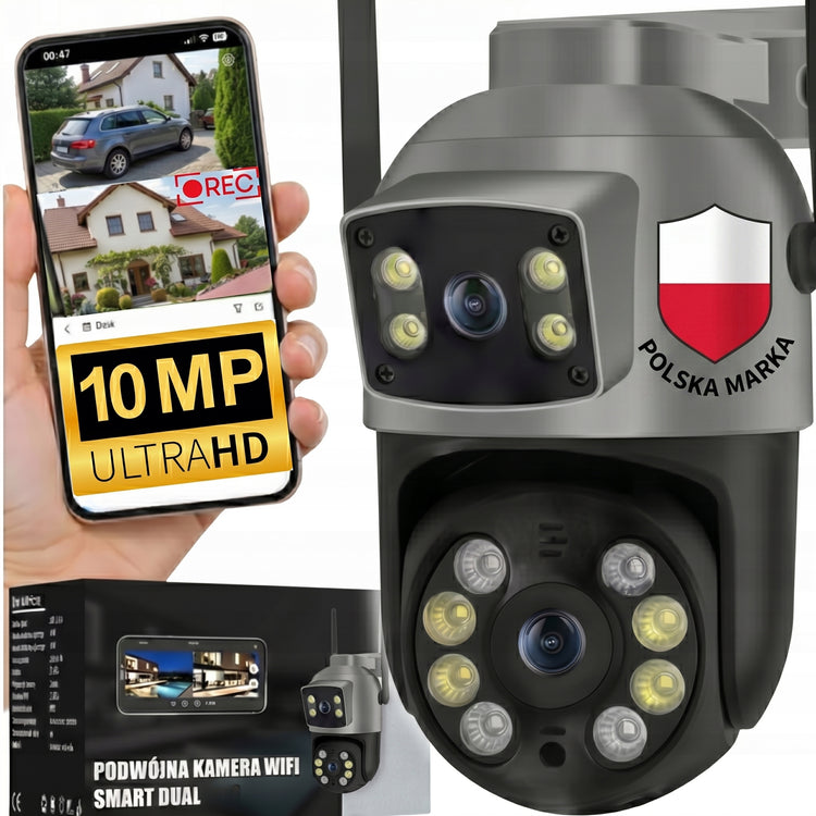 Dviguba lauko Wi-Fi kamera „Guard 5 Pro“, 10 MP, 4K, su judesio sekimu