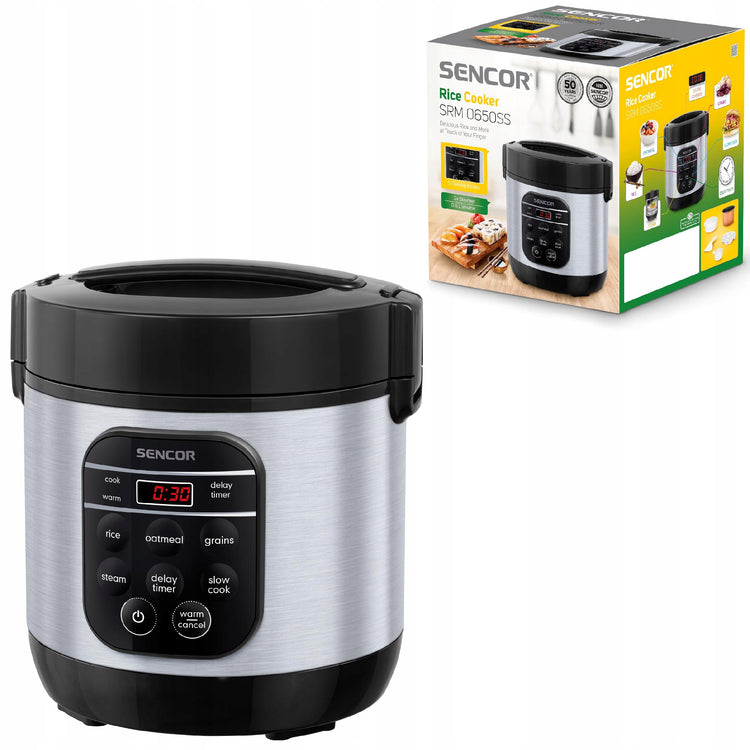 Ryžių viryklė „Sencor SRM 0650SS“, 0,6 l, 350 W, sidabrinė