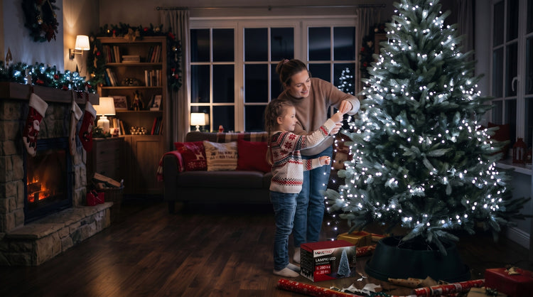 Kalėdinė girlianda 500 LED, 32,7 m, šaltai balta, 8 režimai