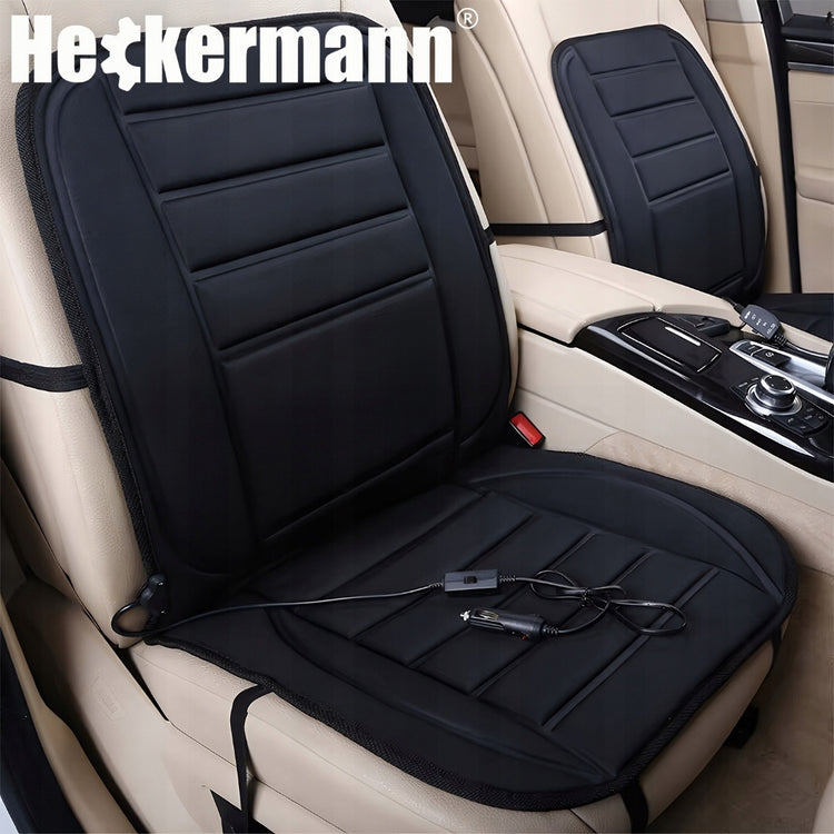 Šildomas automobilio sėdynės kilimėlis „Heckermann ZL011“ su pultu, 12 V, 48 W