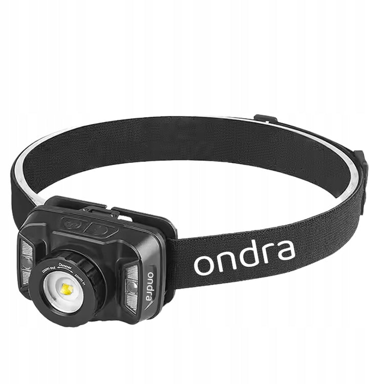 Įkraunamas LED žibintuvėlis ant galvos „Ondra Vertix“ su judesio jutikliu ir ZOOM, USB-C