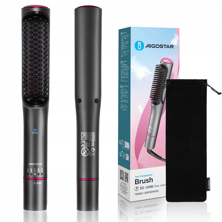 Kelioninės plaukų tiesinimo šukos „Aigostar Tessa“ 2 in 1, 100–240 V
