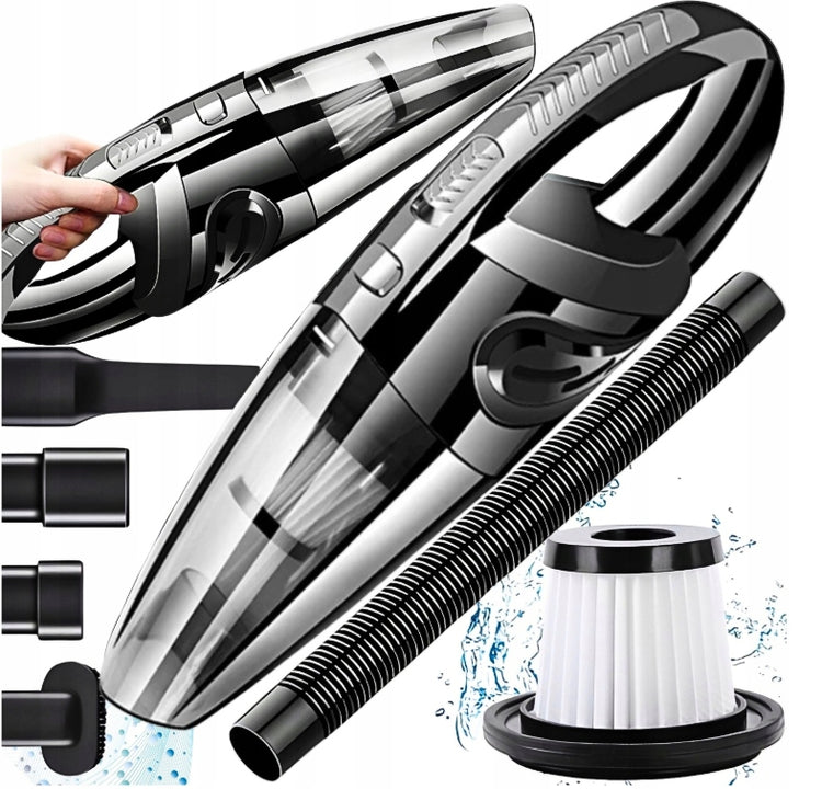 Belaidis rankinis automobilinis dulkių siurblys su HEPA filtru, 65 W