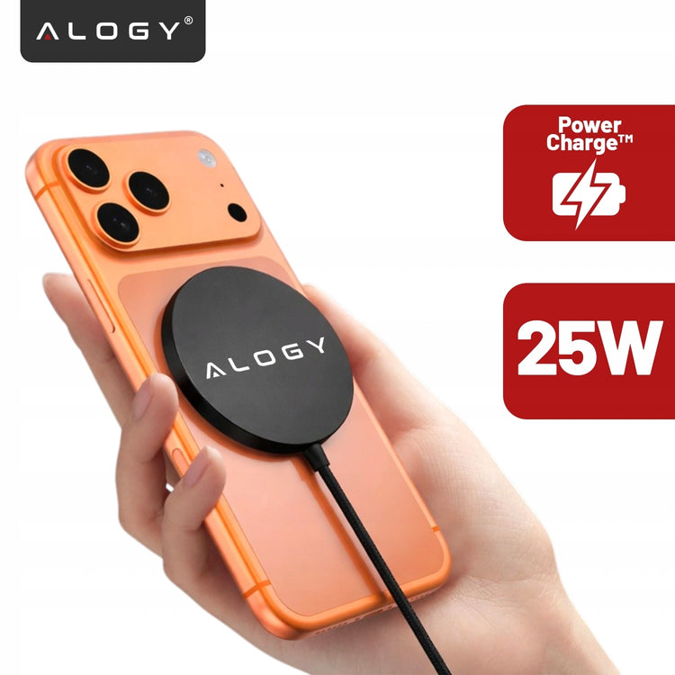 Magnetinis indukcinis kroviklis „Alogy PowerCharge“ Qi2.2, 25 W, su nailoniniu laidu