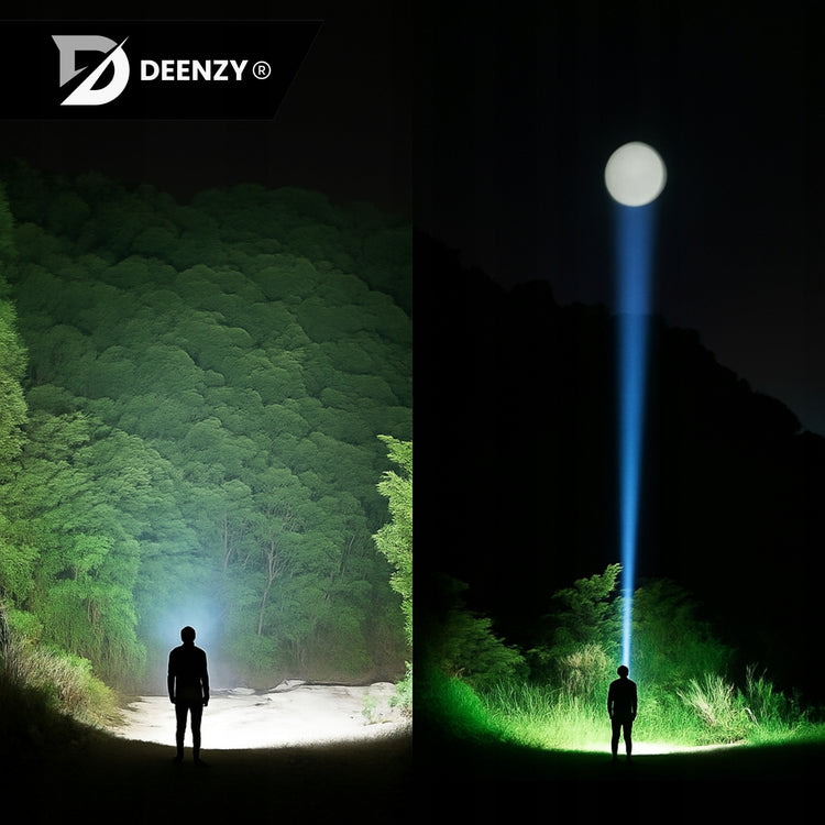 LED žibintuvėlis ant galvos „Deenzy“, 10 W, 500 lm, su judesio jutikliu ir ZOOM