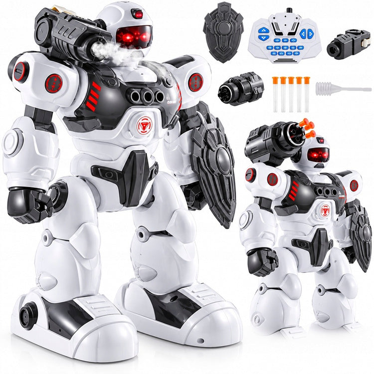 Valdomas robotas „HollaKids TT353“, šaudantis strėlėmis, su garais ir šviesomis