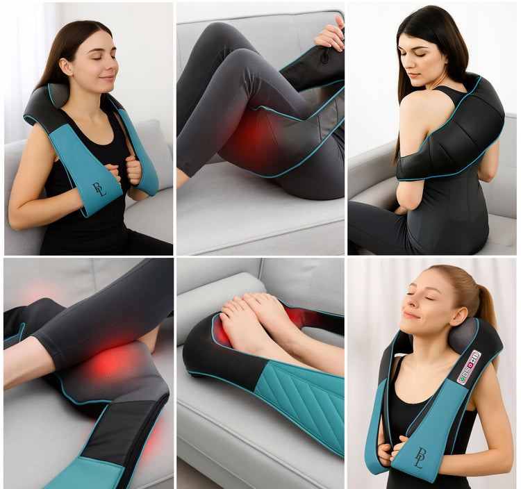Shiatsu kaklo ir nugaros masažuoklis „Beauty Limited NeckRelief“, 8 galvutės, šildymas – nuotrauka 5