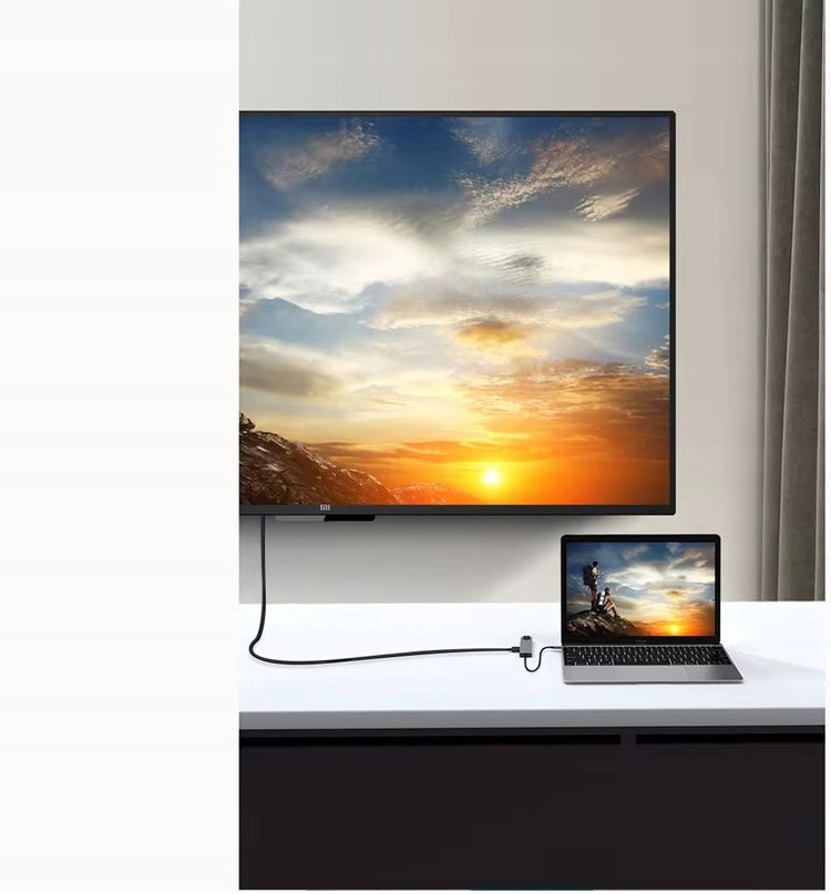 USB-C šakotuvas „Mobes“ 8 in 1: HDMI 4K, 2× USB, SD, RJ-45