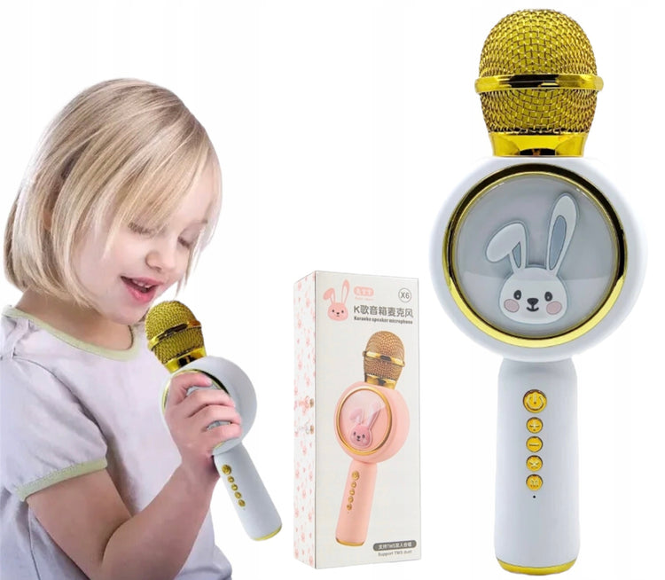 Belaidis Bluetooth karaoke mikrofonas su kolonėle „Zuikutis“ vaikams