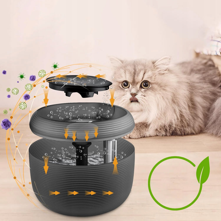 Automatinė gertuvė gyvūnams su LED apšvietimu, 2,5 l, juoda – nuotrauka 6