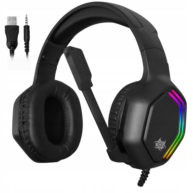 Žaidimų ausinės su mikrofonu „Tracer Gamezone“, RGB, laidinės