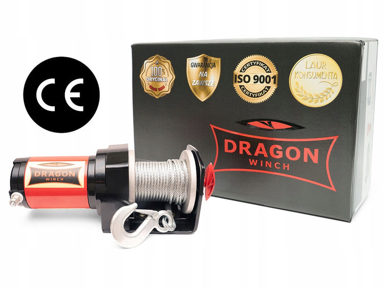Elektrinė gervė „Dragon Winch“ 12 V, 2000 lb, su lynu – nuotrauka 3