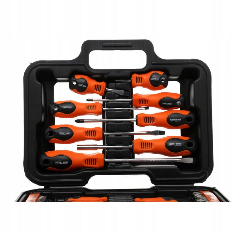 Atsuktuvų ir antgalių rinkinys „Kraft&Dele KD10903“, 58 elementų, dėkle