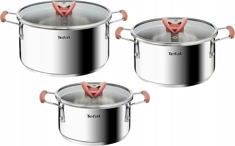 Nerūdijančio plieno puodų rinkinys „Tefal Opti'Space“, 6 dalių, indukcijai