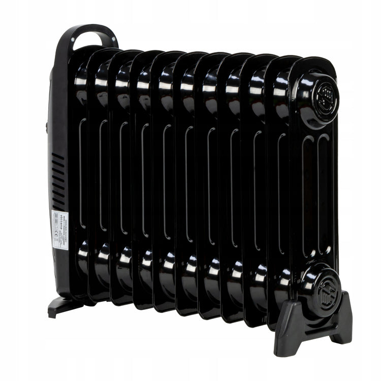 Tepalinis radiatorius „Volteno“ su termostatu, 1200 W, 11 sekcijų, juodas – nuotrauka 4