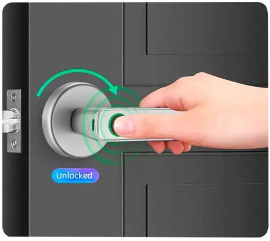 Elektroninis durų užraktas-rankena „Modemix“ su piršto atspaudu, kodu ir RFID, Tuya