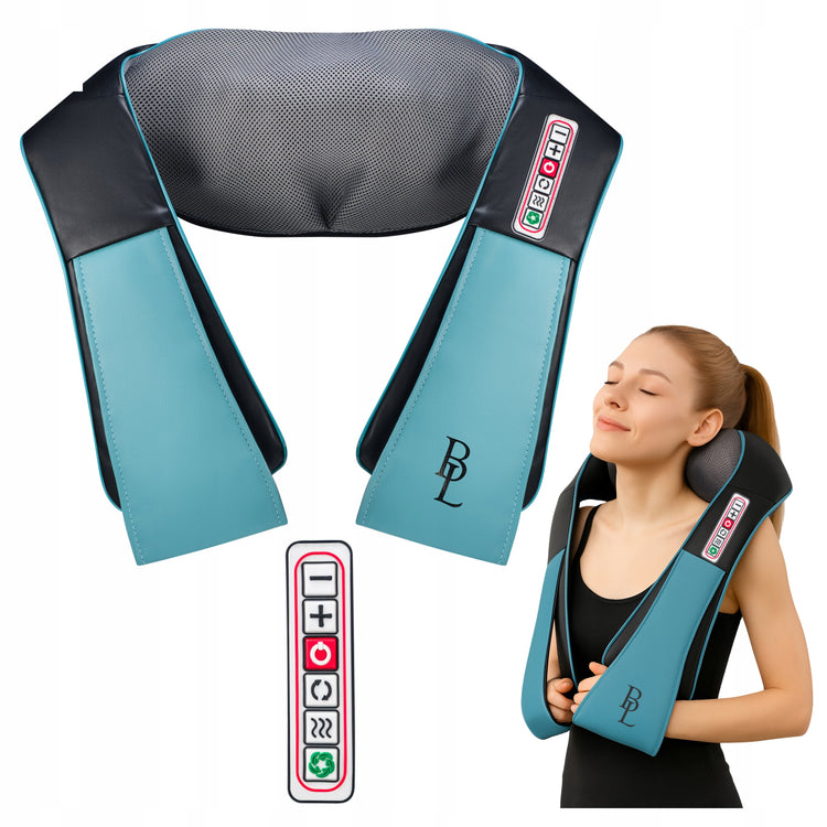 Shiatsu kaklo ir nugaros masažuoklis „Beauty Limited NeckRelief“, 8 galvutės, šildymas – nuotrauka 1